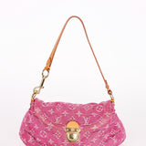 Rare Louis Vuitton Monogram Mini Denim Pink Pleaty Bag 2006