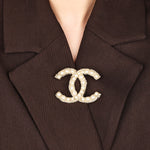 Chanel 2013 Champagne Pearl CC Brooch