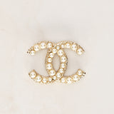 Chanel 2013 Champagne Pearl CC Brooch
