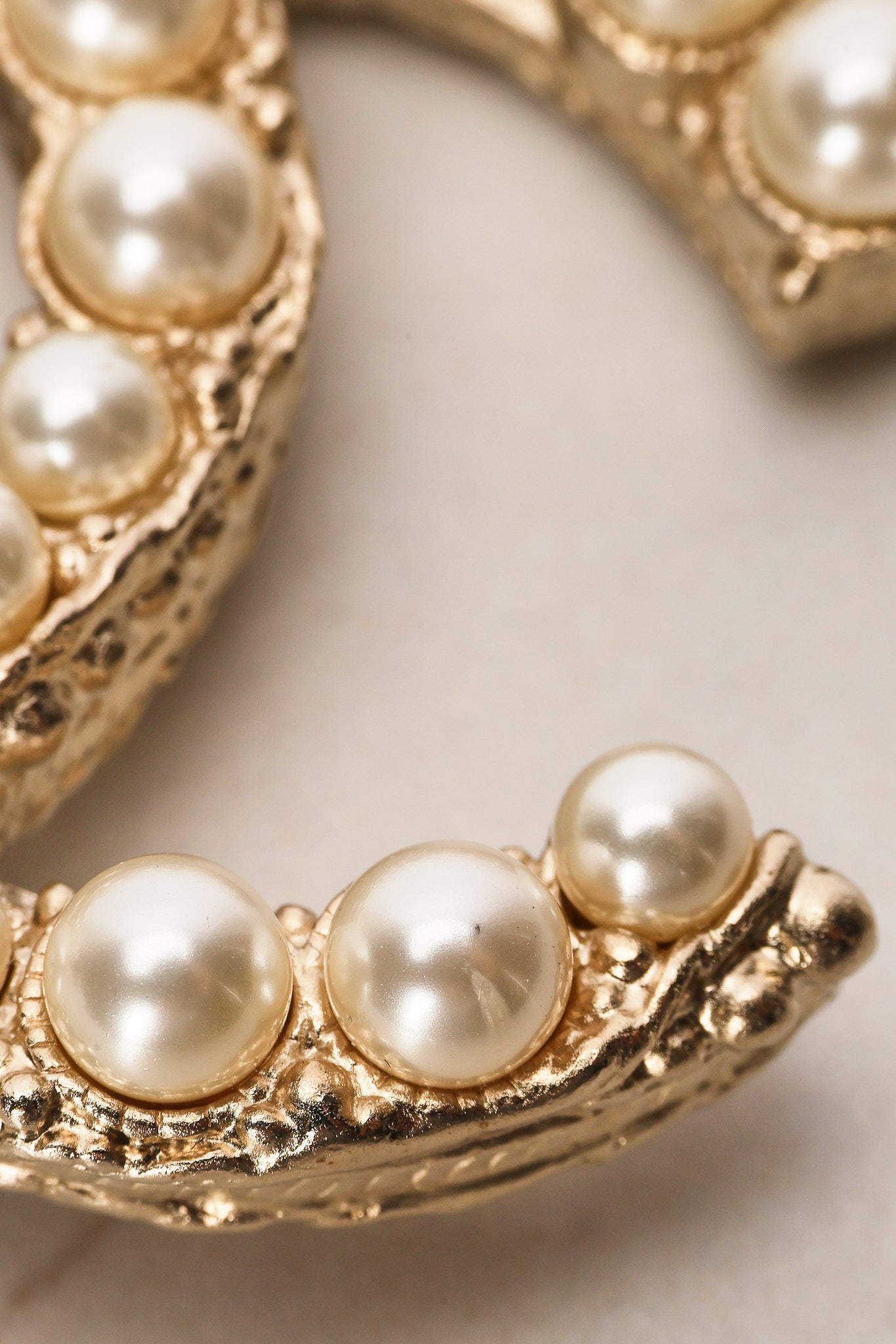 Chanel 2013 Champagne Pearl CC Brooch
