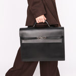 Hermès Kelly Depeches Briefcase Noir Box 2005 PHW