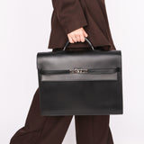 Hermès Kelly Depeches Briefcase Noir Box 2005 PHW