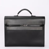 Hermès Kelly Depeches Briefcase Noir Box 2005 PHW