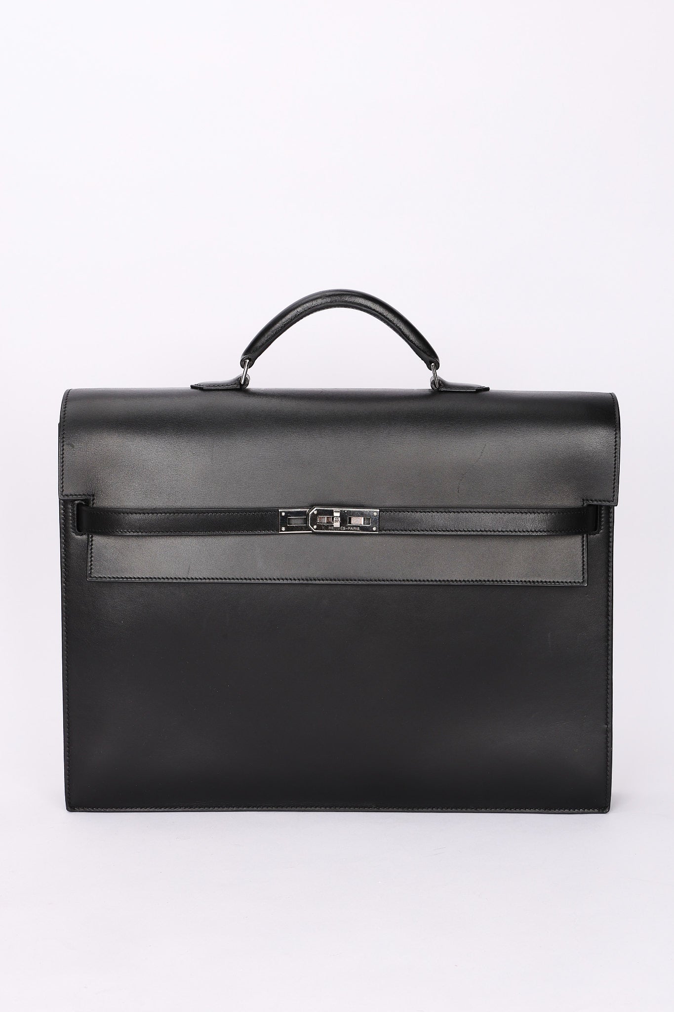 Hermès Kelly Depeches Briefcase Noir Box 2005 PHW