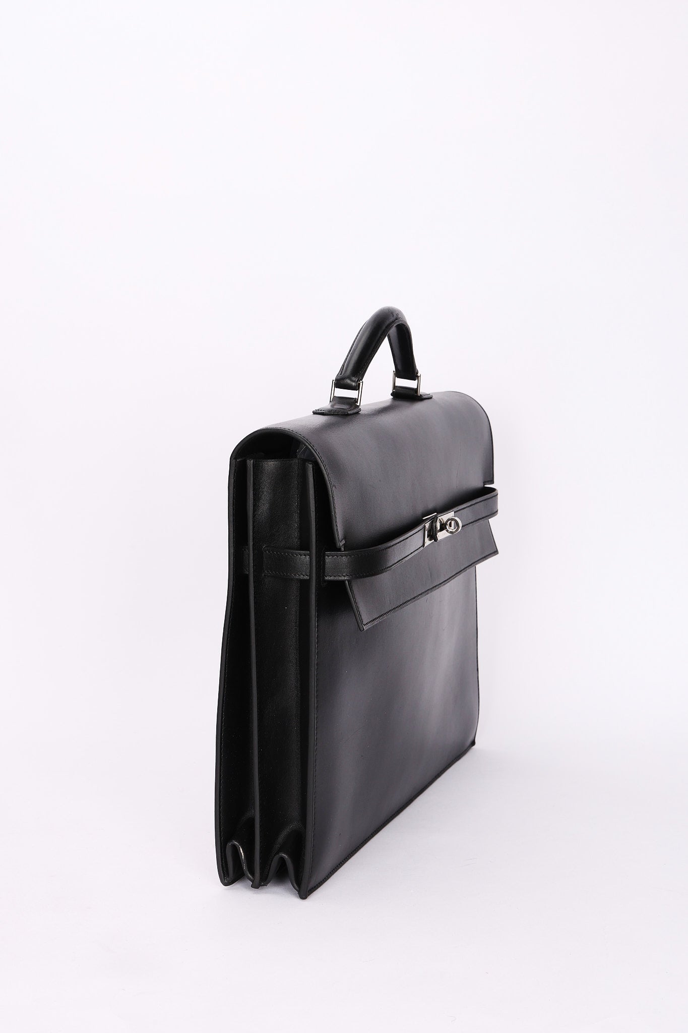 Hermès Kelly Depeches Briefcase Noir Box 2005 PHW