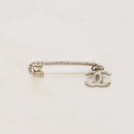 Chanel 2001 Crystal Paper Clip Pin Brooch