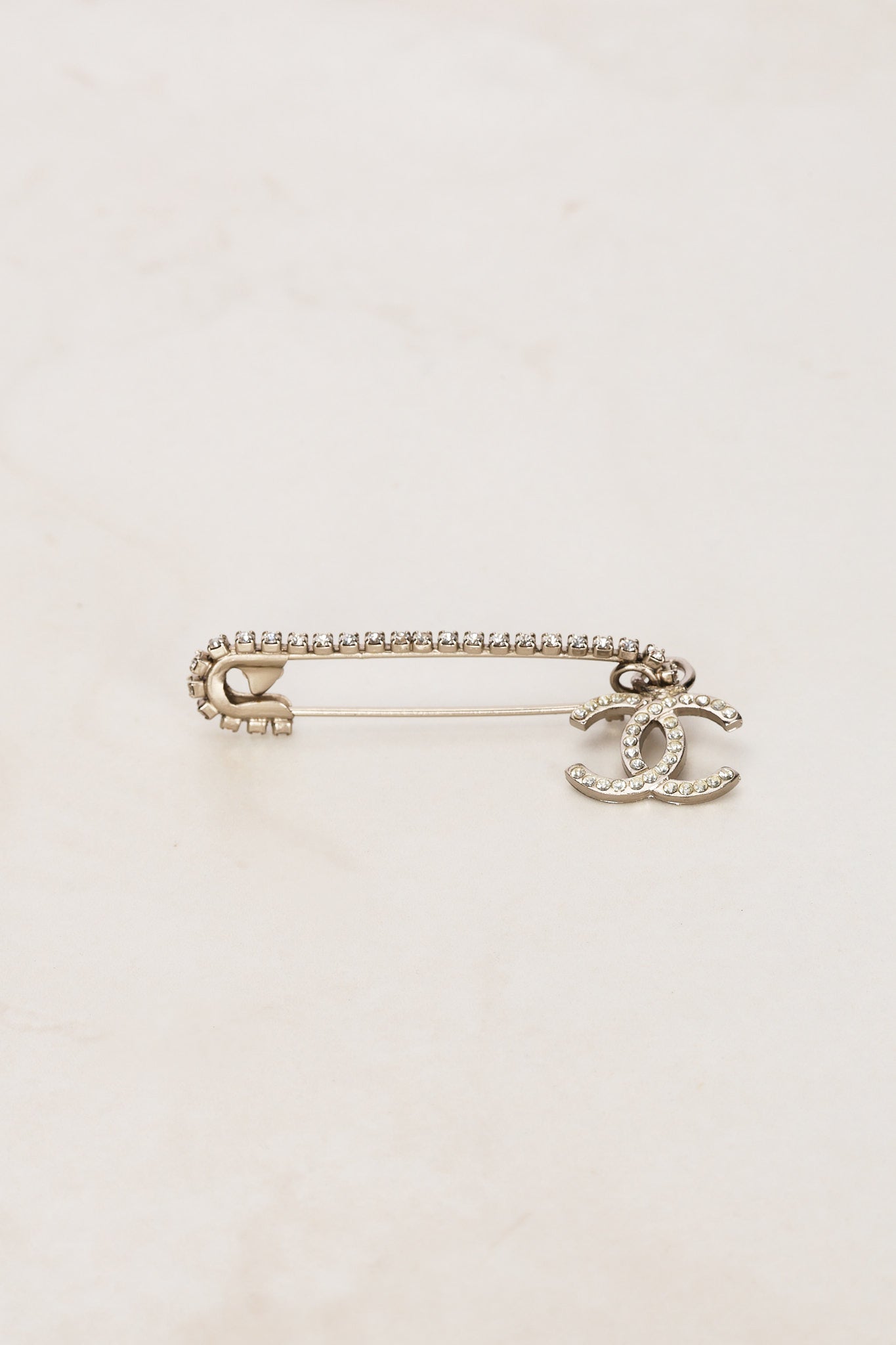 Chanel 2001 Crystal Paper Clip Pin Brooch