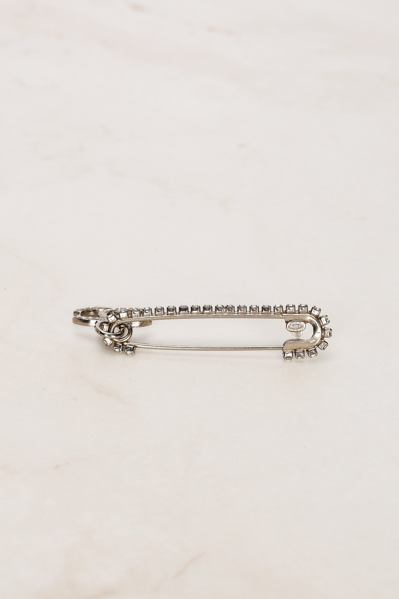 Chanel 2001 Crystal Paper Clip Pin Brooch
