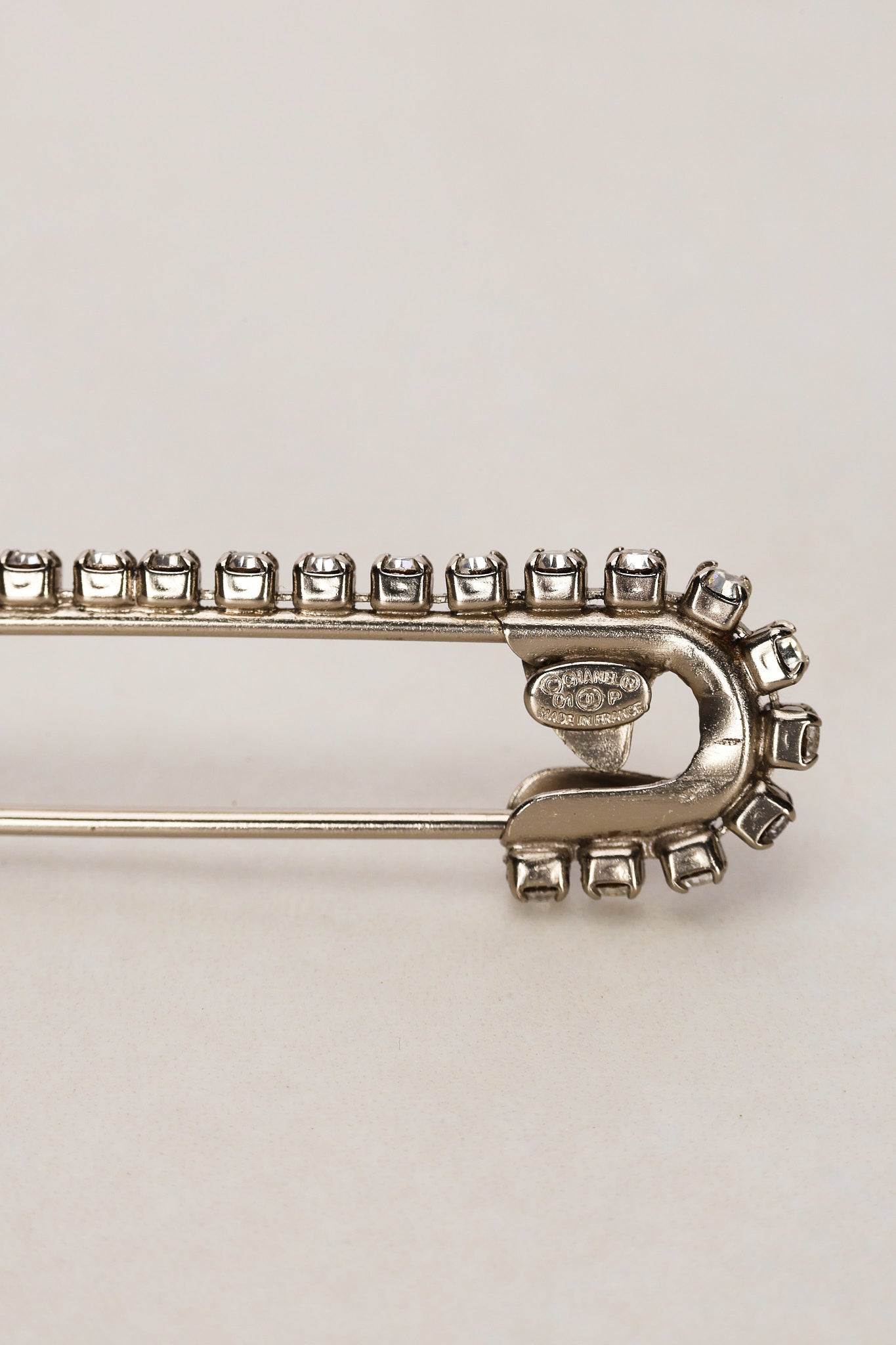 Chanel 2001 Crystal Paper Clip Pin Brooch