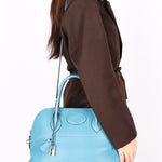 Hermès Bolide 35 Bleu Jean Clemence 2002 PHW