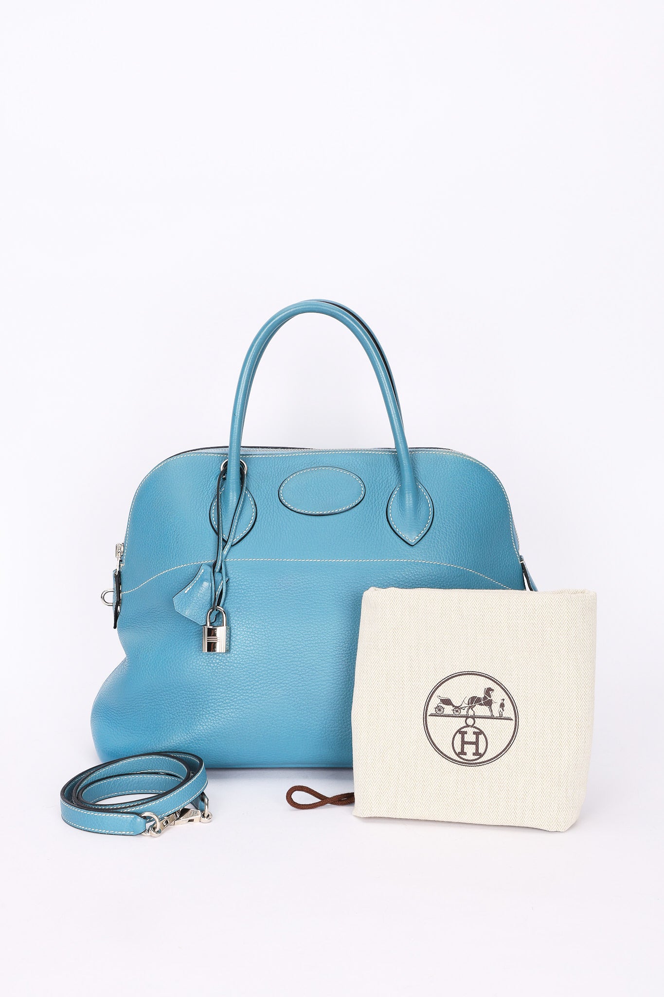 Hermès Bolide 35 Bleu Jean Clemence 2002 PHW
