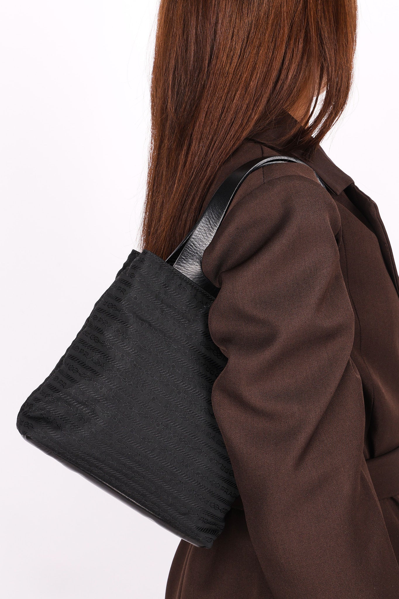 Prada Logo Nylon Top Handle Bag