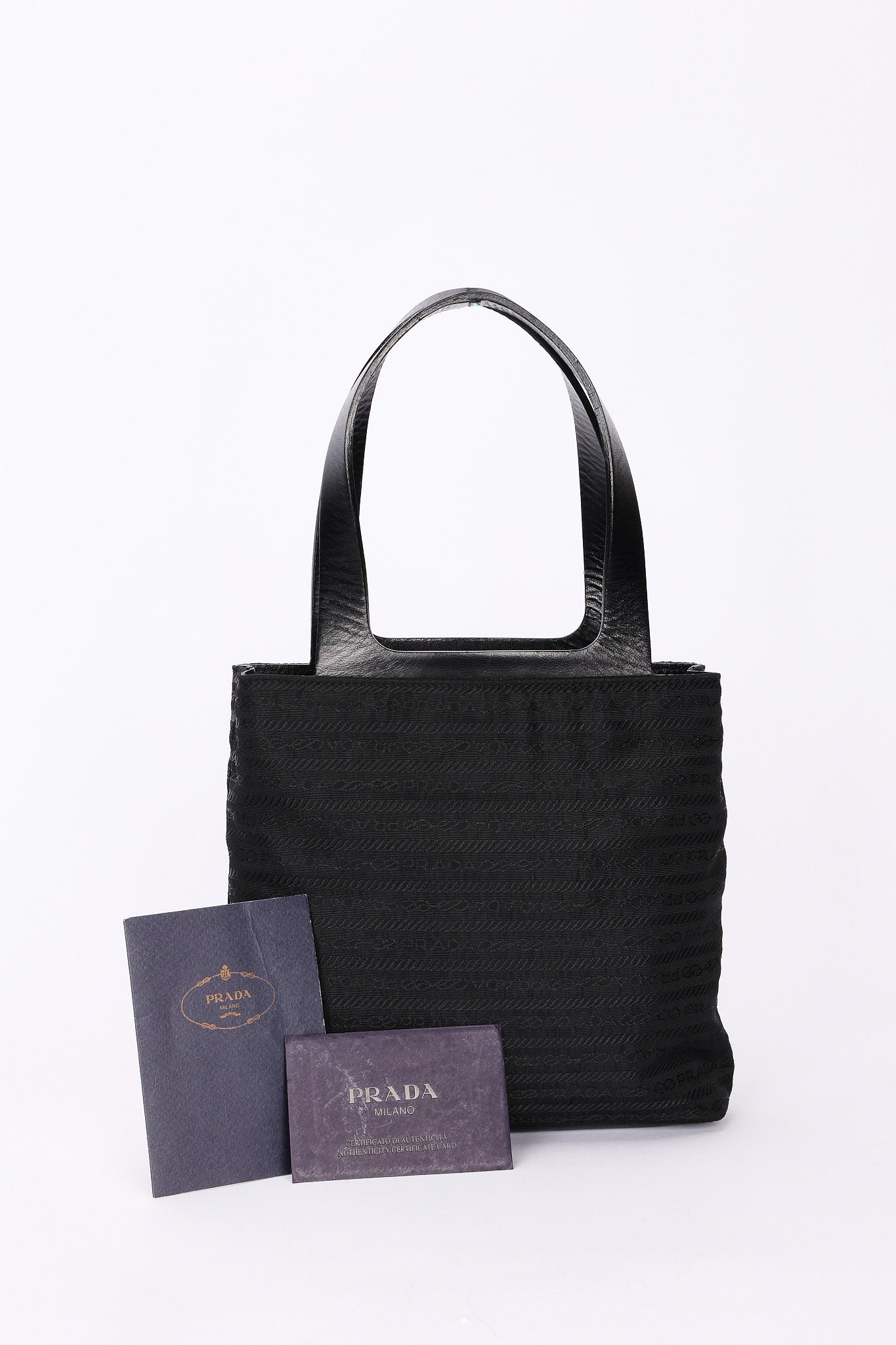 Prada Logo Nylon Top Handle Bag