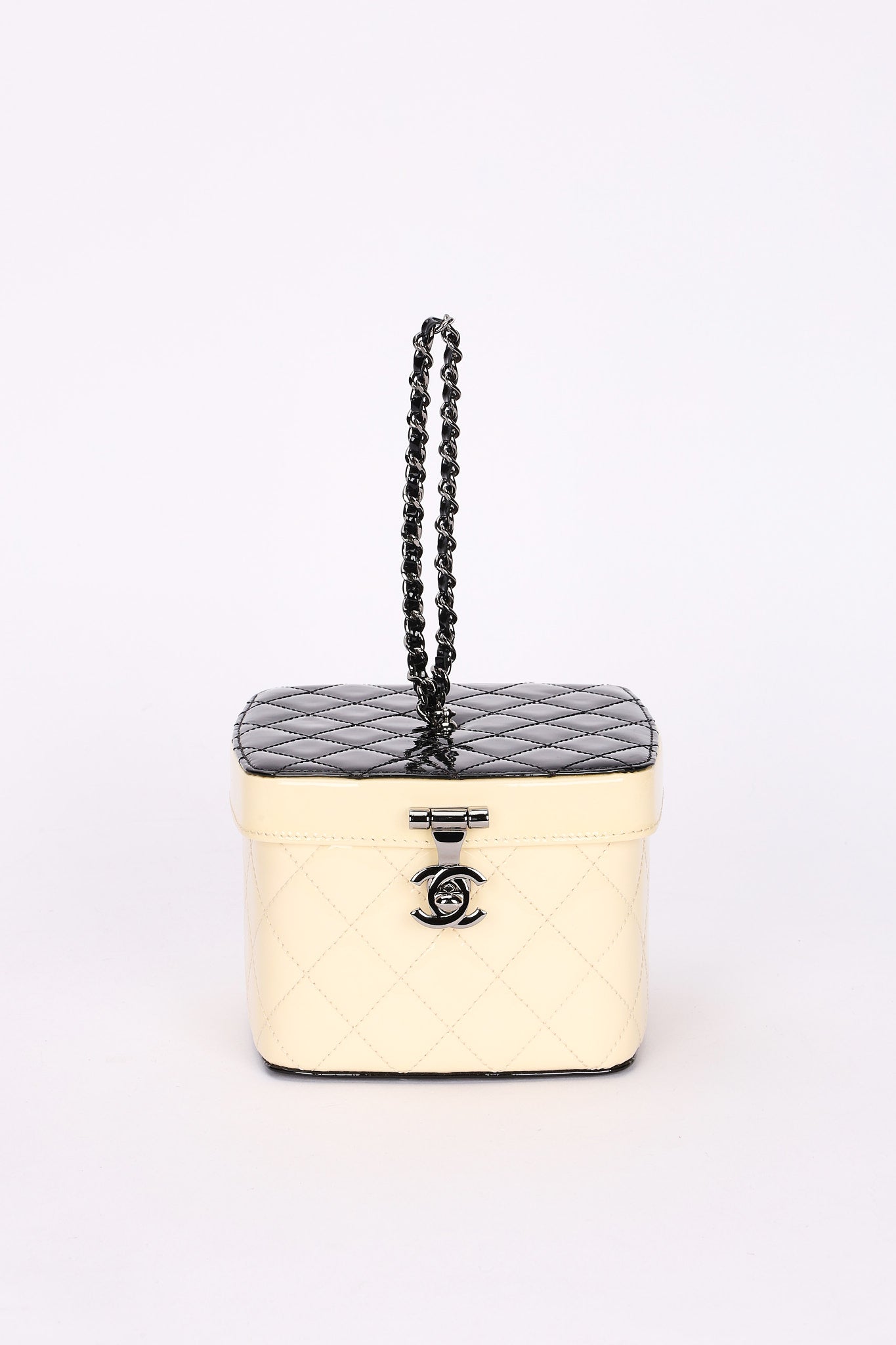 Chanel Bicolor Patent Vanity Case Top Handle Bag DSHW