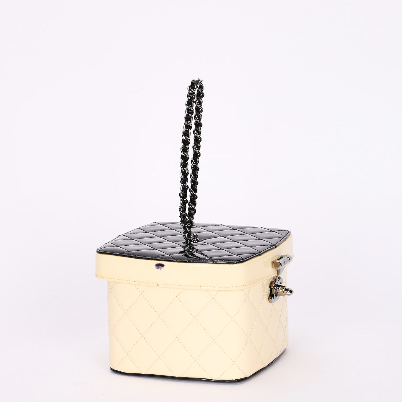 Chanel Bicolor Patent Vanity Case Top Handle Bag DSHW