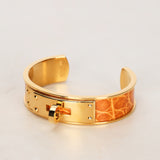 Vintage Hermès Alligator Kelly Bangle Cuff Bracelet