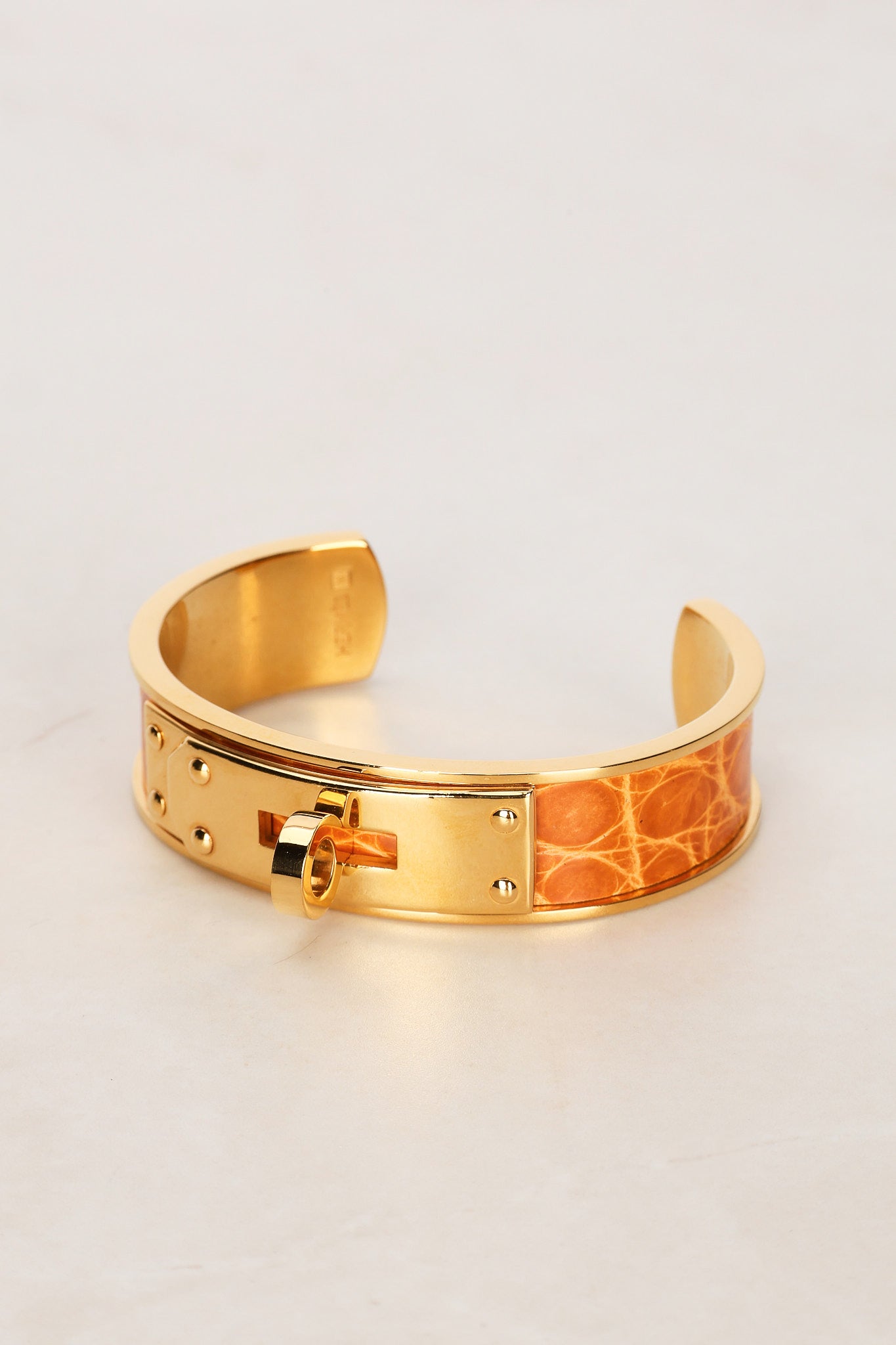 Vintage Hermès Alligator Kelly Bangle Cuff Bracelet