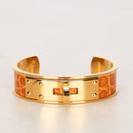 Vintage Hermès Alligator Kelly Bangle Cuff Bracelet
