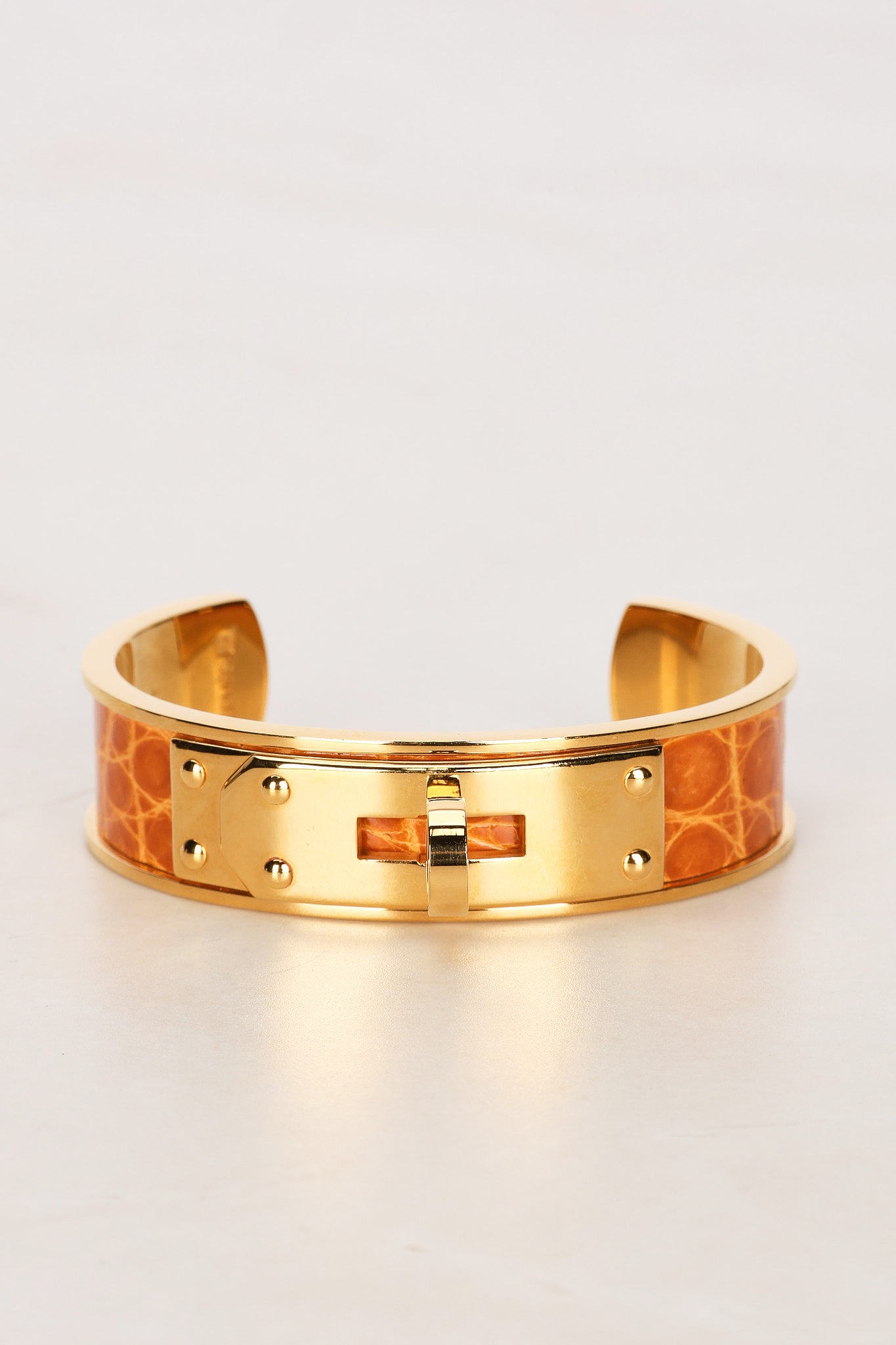 Vintage Hermès Alligator Kelly Bangle Cuff Bracelet