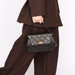 Chanel Mademoiselle Top Handle Bag Black Lambskin GHW