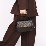 Chanel Mademoiselle Top Handle Bag Black Lambskin GHW