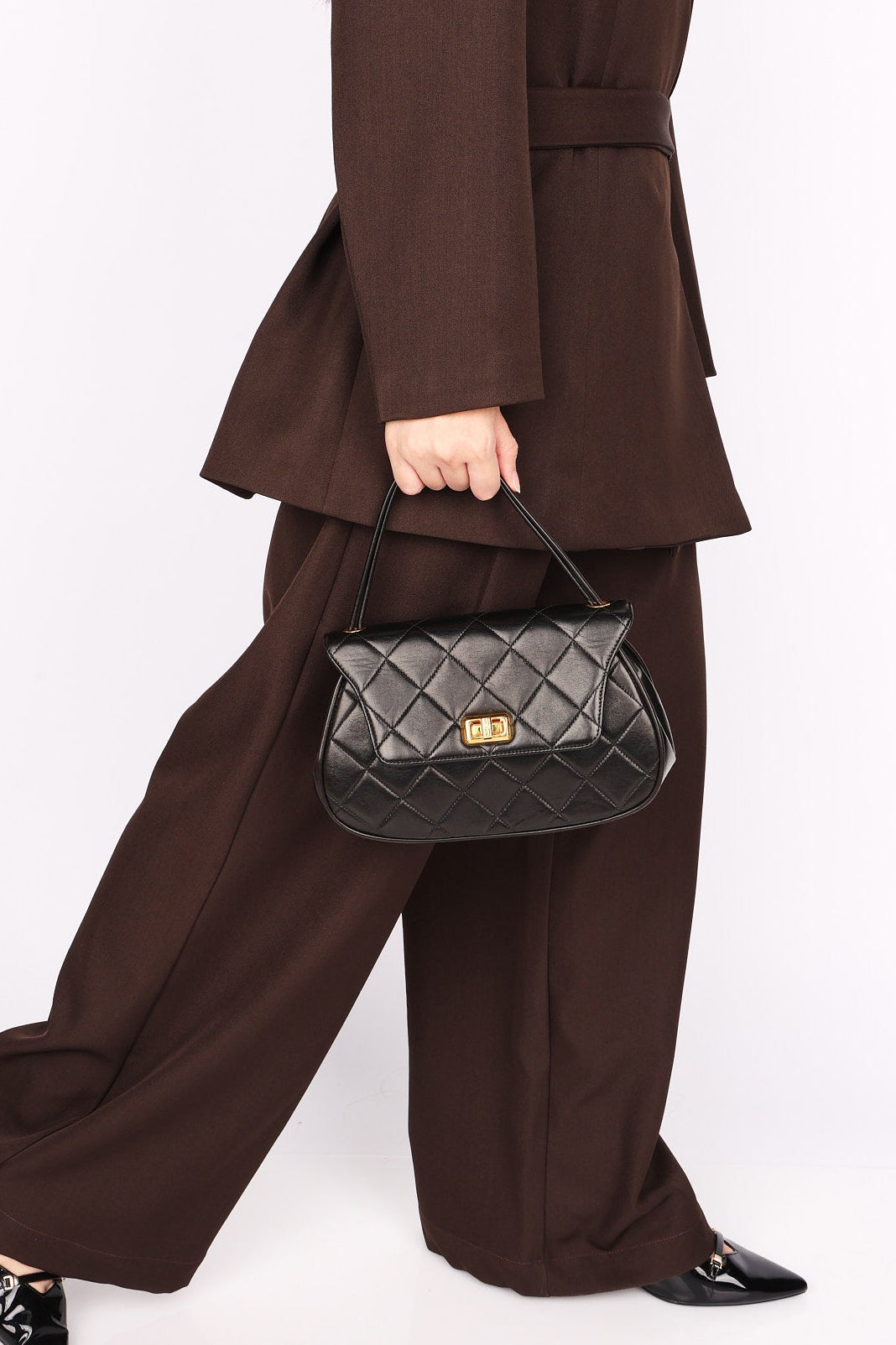 Chanel Mademoiselle Top Handle Bag Black Lambskin GHW