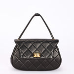 Chanel Mademoiselle Top Handle Bag Black Lambskin GHW