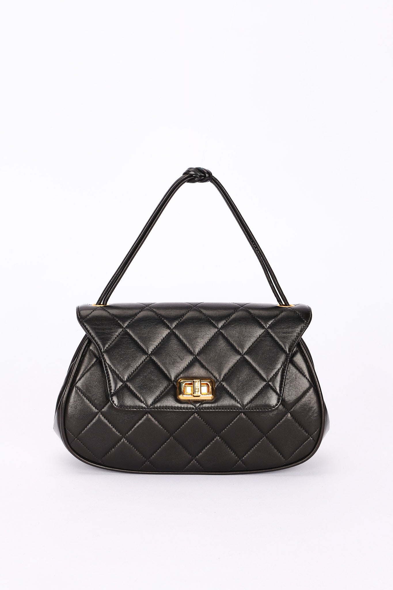 Chanel Mademoiselle Top Handle Bag Black Lambskin GHW