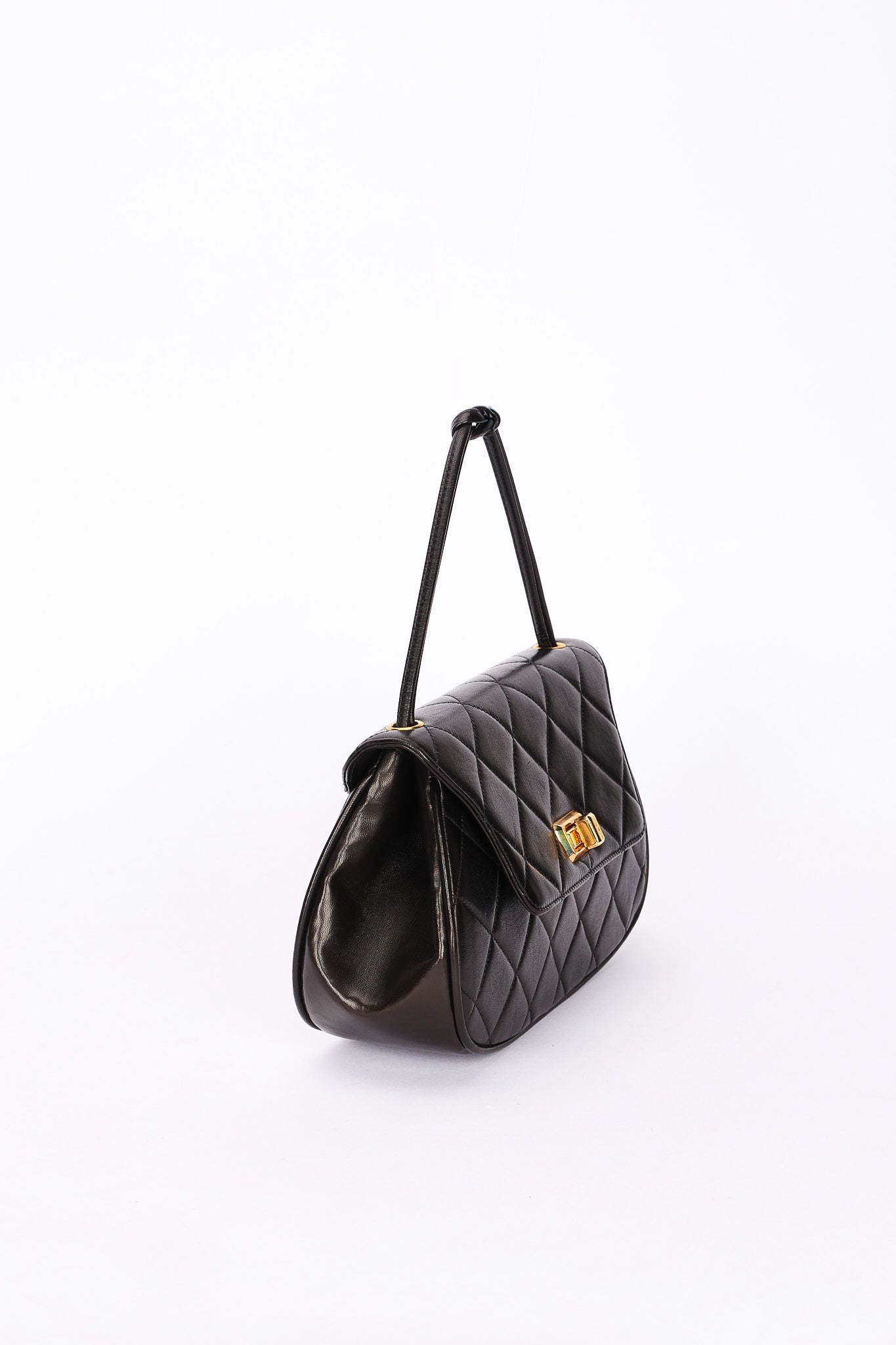 Chanel Mademoiselle Top Handle Bag Black Lambskin GHW