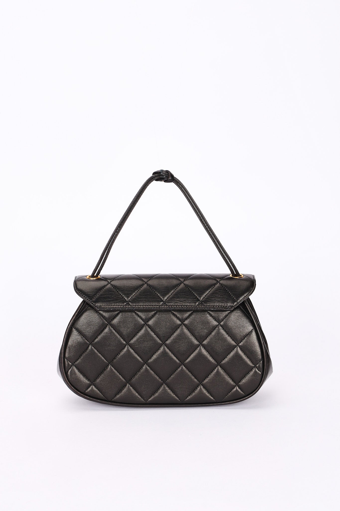 Chanel Mademoiselle Top Handle Bag Black Lambskin GHW