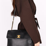 Chanel Triple CC Shoulder Bag Black Caviar 24K GP