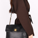 Chanel Triple CC Shoulder Bag Black Caviar 24K GP