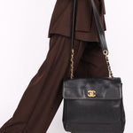 Chanel Triple CC Shoulder Bag Black Caviar 24K GP
