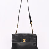 Chanel Triple CC Shoulder Bag Black Caviar 24K GP