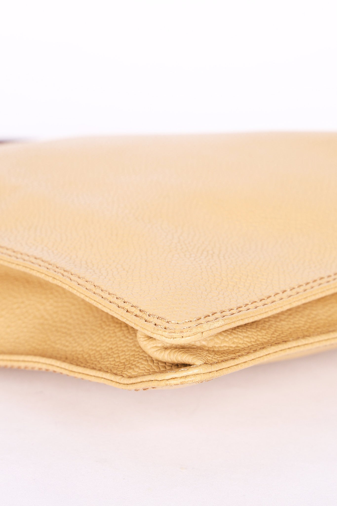 Chanel Wood Top Handle Bag Dark Beige Caviar