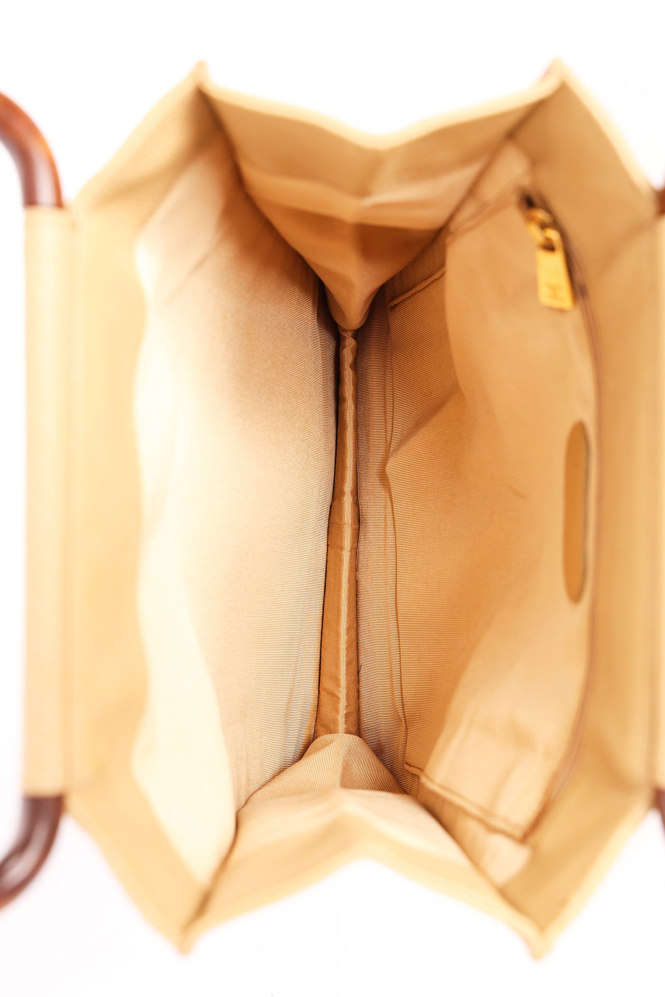 Chanel Wood Top Handle Bag Dark Beige Caviar