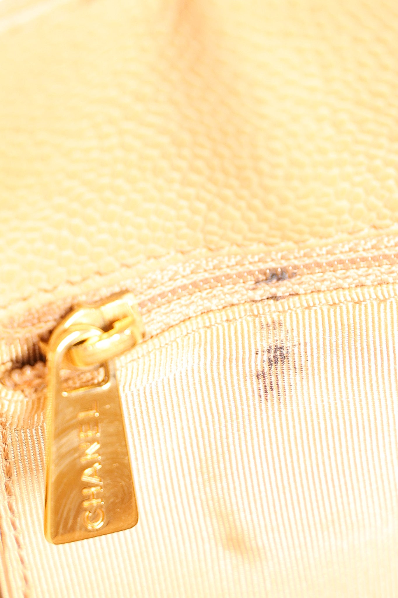 Chanel Wood Top Handle Bag Dark Beige Caviar