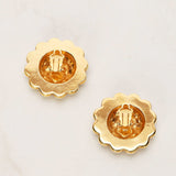 Chanel 1984 Woven CC Pearl Clip-On Earrings 24K GP