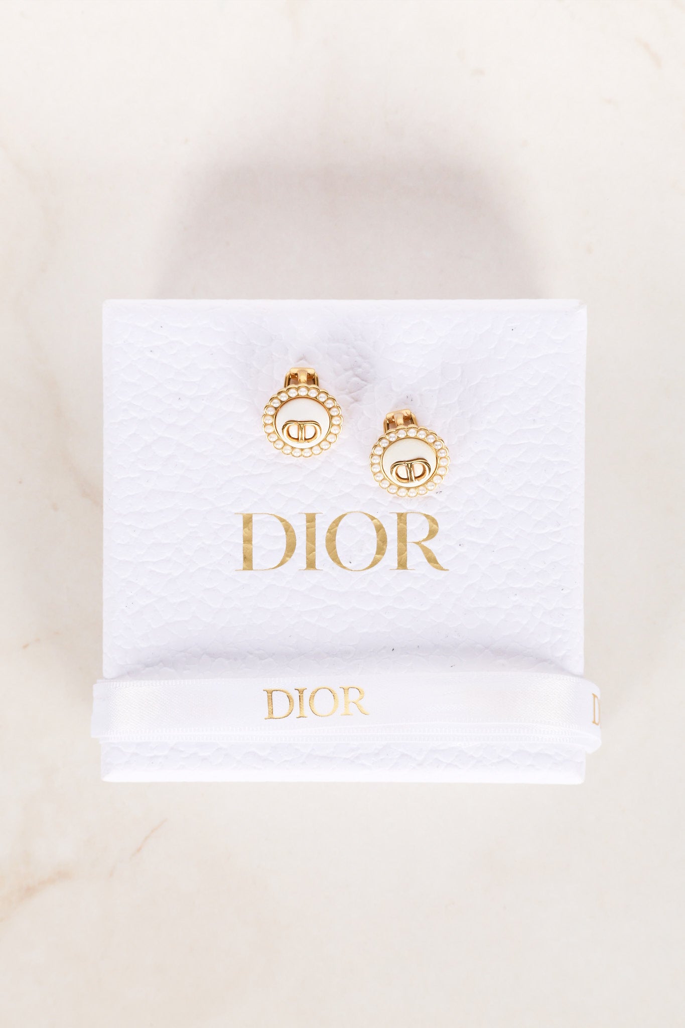 Dior CD Pearl Clip-On Earrings