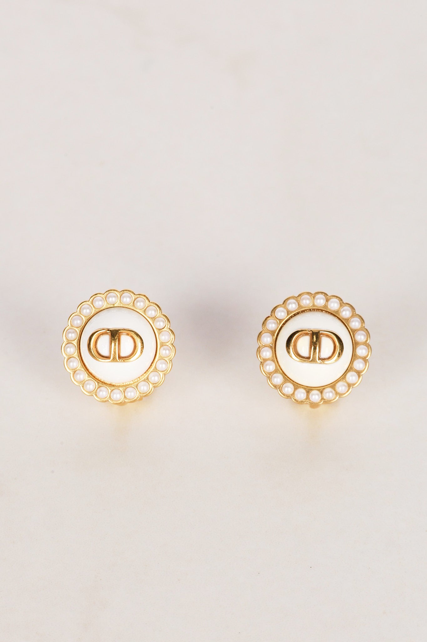 Dior CD Pearl Clip-On Earrings