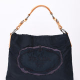 Prada Tessuto Logo Shoulder Bag Navy