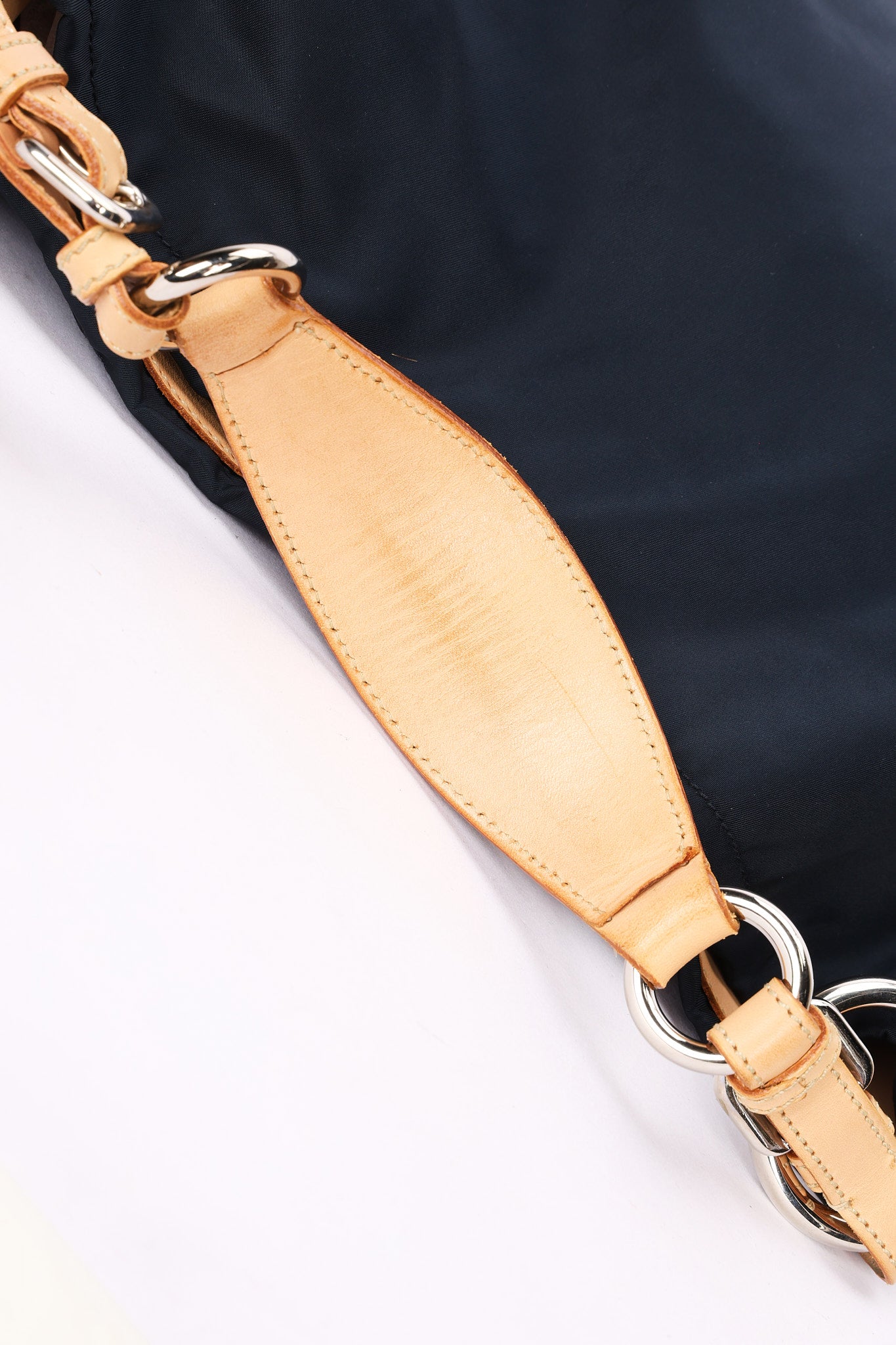 Prada Tessuto Logo Shoulder Bag Navy