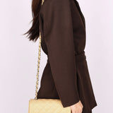 Discontinued Chanel Mini Rectangular Beige Caviar 2010s CGHW