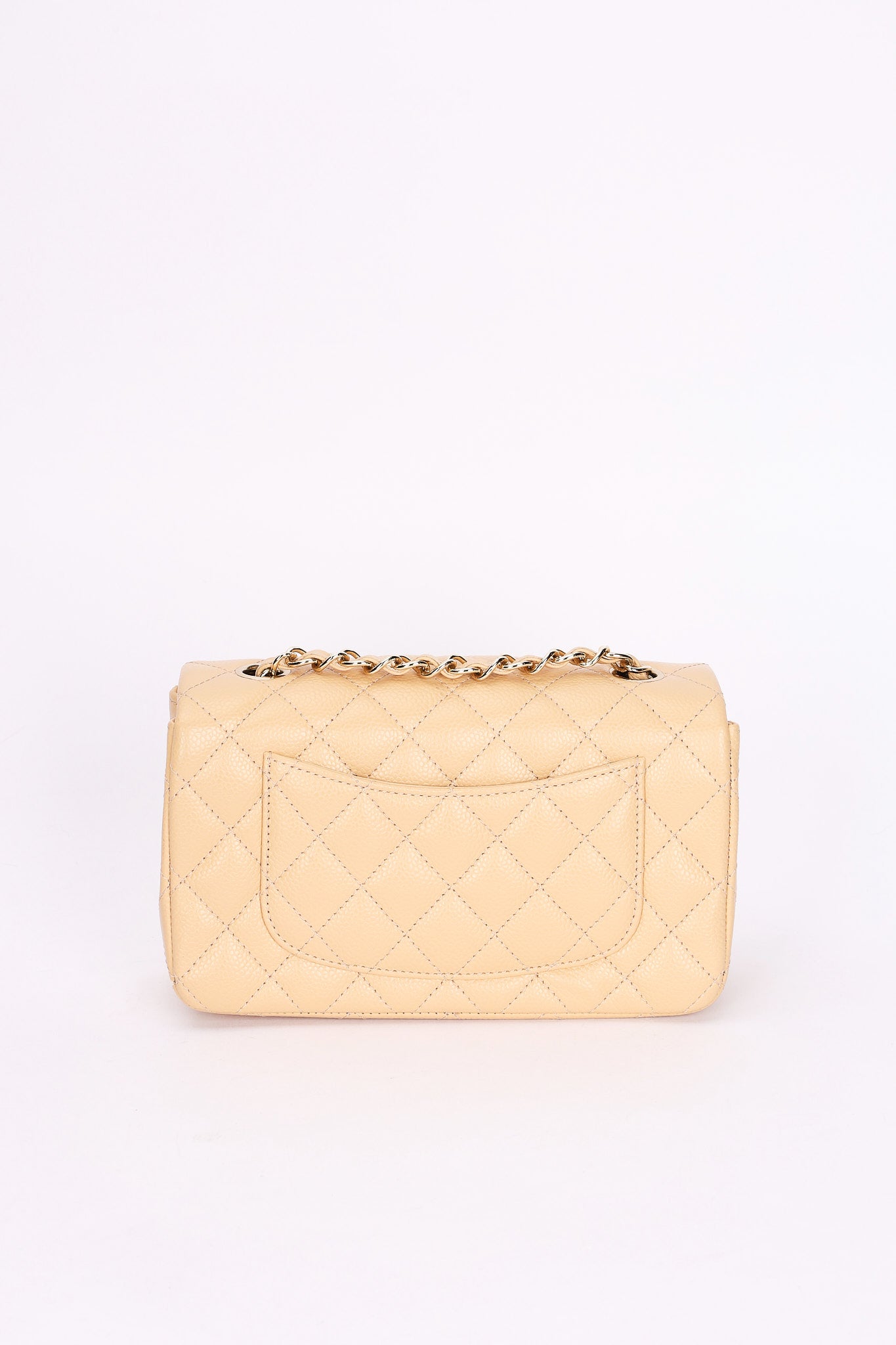 Chanel Mini Rectangular Beige Caviar CGHW