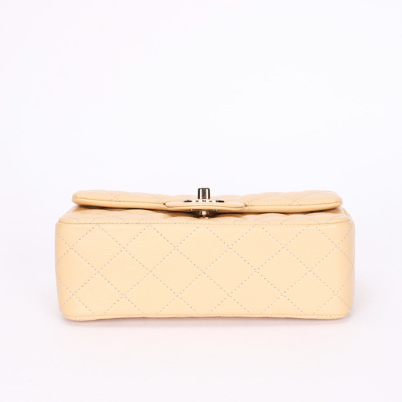 Chanel Mini Rectangular Beige Caviar CGHW