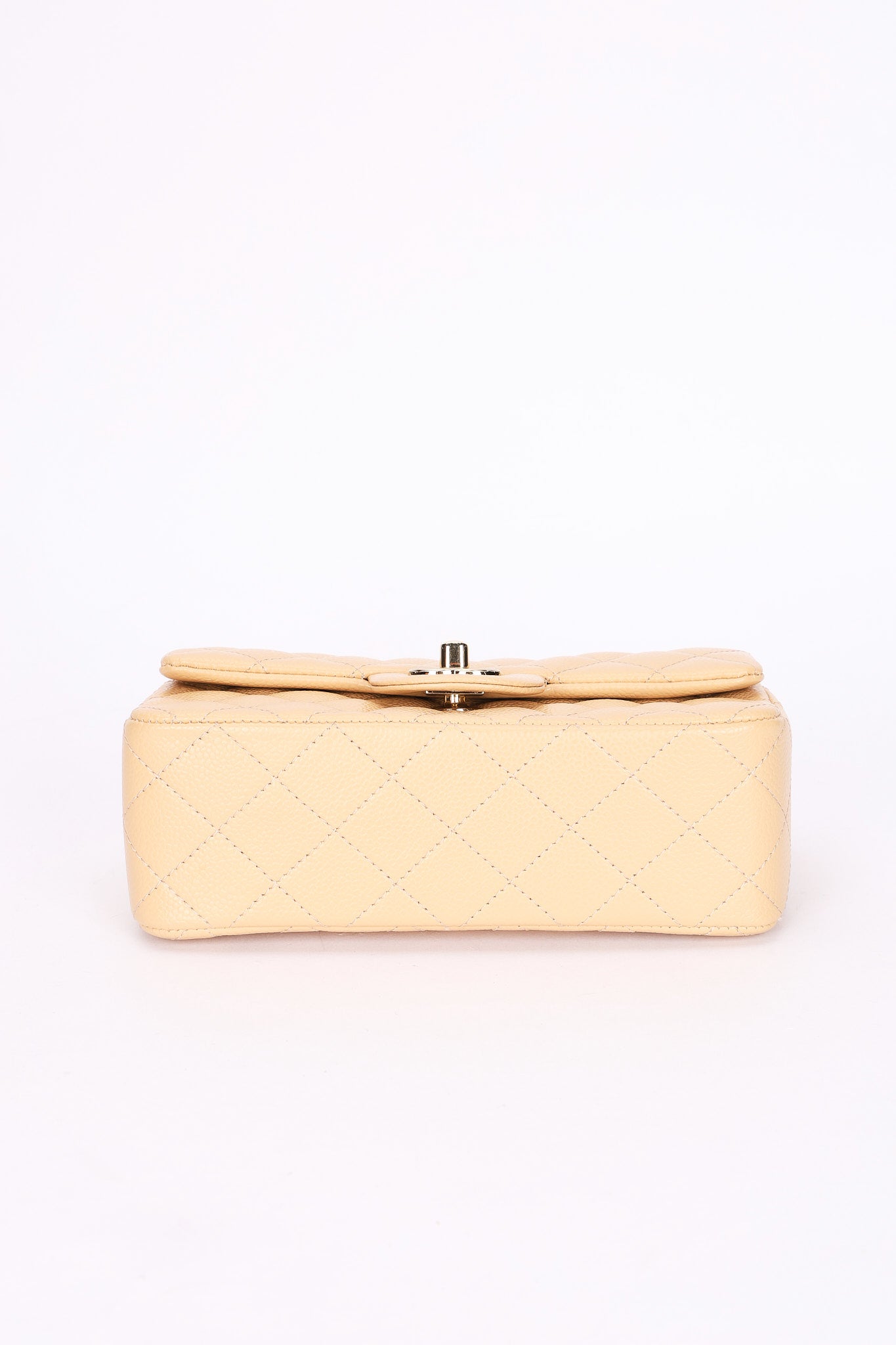 Chanel Mini Rectangular Beige Caviar CGHW