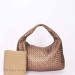 Bottega Veneta Small Intrecciato Hobo Metallic Taupe