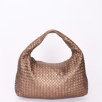 Bottega Veneta Small Intrecciato Hobo Metallic Taupe