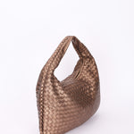 Bottega Veneta Small Intrecciato Hobo Metallic Taupe