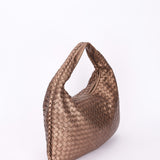 Bottega Veneta Small Intrecciato Hobo Metallic Taupe